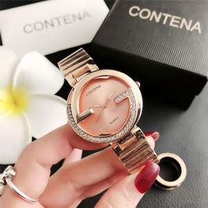Relojes personalizados con logotipo, reloj de cuarzo con brazalete de acero inoxidable y cristal para mujer, reloj de plata, relojes de pulsera para damas. - Product Image 6