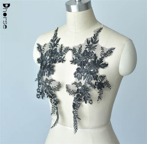 Vendita calda costumi colorati paillettes trasparenti ricamo applicazioni di pizzo da sposa - Product Image 2