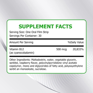 Películas Orales Disolubles de Vitamina B12 al por Mayor con Vitamina B12 para Apoyar el Metabolismo Energético - Product Image 2