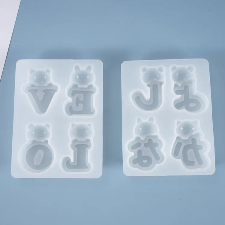 Y135 Love letter resin keychain Silicone mold, DIY Japanese letter silicone mold for birthday cake