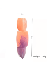 Vase en verre géométrique triangulaire moderne personnalisé, dégradé orange et violet, vase à fleurs hydroponique pour la décoration de la maison et des mariages
