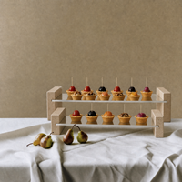 Support de service en résine, plateau à dessert, présentoir à 2 niveaux pour buffet, traiteur, comptoir de cuisine, table à manger, décoration intérieure