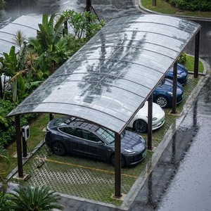 <span class=keywords><strong>Carport</strong></span> moderne en aluminium <span class=keywords><strong>double</strong></span>, résistant au vent et à la pluie, avec finition grain de <span class=keywords><strong>bois</strong></span> traité thermiquement, pour maison et villa - Product Image 3