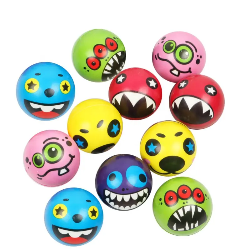 Smiling Face PU Foam Pressure Release Toy for Promotional Gift Anti Stress Bouncing ball Play Squeeze Entainment