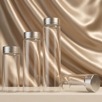 Bocal en verre transparent à large ouverture avec bouchon à vis, 250ml/300ml/500ml/750ml/1000ml, pour le stockage alimentaire, le miel et le sucre lyophilisé, également adapté aux diffuseurs à bâtonnets.