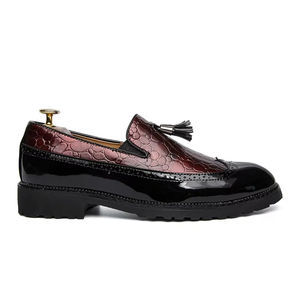 Mens Business <b>Dress</b> Leather Shoes British Leather Grain Pointed Tip Breathable Slip-On High End Handmade Casual Autumn Light - Product Image 4