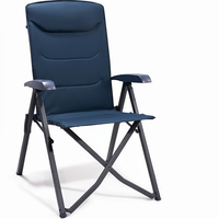 Fauteuil de camping et de pêche pliant de luxe Oxford à 7 positions, inclinable, portable, 200 kg, pour jardin, dossier haut, en aluminium, pour la détente