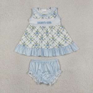 Ensemble de vêtements pour bébé fille, tunique à volants brodée avec fleurs, tenue de bébé fille, vêtements pour tout-petits, RTS Boutique Daddy's Girl - Product Image 4