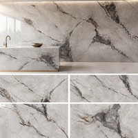 Panneau décoratif rigide en marbre classique UV, motif brillant, imperméable, découpé sur mesure pour usage domestique et en appartement