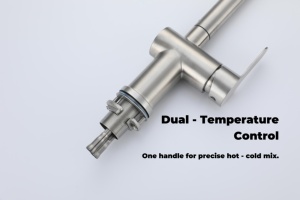 Robinet de cuisine commercial moderne en acier inoxydable, mitigeur d'évier extractible, écologique, avec fixation magnétique et cartouche céramique - Product Image 6