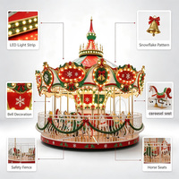 Manège à thème de Noël, 16 places, carrousel de luxe avec éclairage LED, manège rotatif pour parc d'attractions