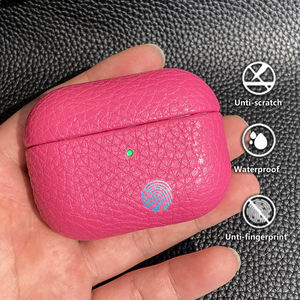 DL logo personnalisé PU cuir batterie charge sans fil écouteur housse de protection pour <span class=keywords><strong>AirPods</strong></span> pro pour iPhone PU galet grain - Product Image 5