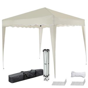 Gazebo Impermeable 3x3 con Estructura Metálica Beige para Jardín, Terraza y Uso en Exteriores - Product Image 1