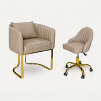 Chaise de technicien mobile en cuir résistant à l'acétone, tabouret roulant, ensemble combiné chaise de salon de manucure pour salon de beauté des ongles