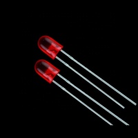 LED a cappello rosso con foro passante 5.2x3.8mm, chip DIP, 5V, certificato ROHS, marca Highlight, 620-630nm, 0.06W, 50000 ore