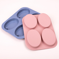 Rectangle écologique Silicone bac à glaçons gâteau chocolat moule de cuisson moule maison artisanat savon moules 4 cavités