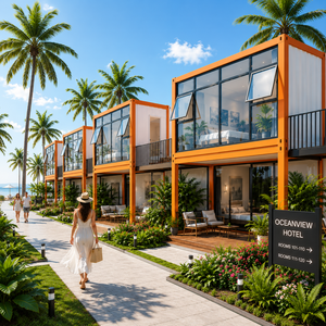 Maisons modulaires préfabriquées de luxe modernes en conteneurs plats de 10, 20 et 40 pieds – Kits de maisons miniatures préfabriquées à <span class=keywords><strong>prix</strong></span> compétitifs - Product Image 1