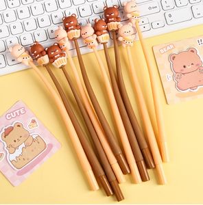 Gran oferta Creative Bear Shake Pen de goma suave lindo bolígrafo de dibujos animados de alta belleza estudiante 0,5 negro tinta continua silicona Shake Pen - Product Image 2