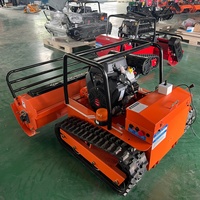 Tondeuse à gazon télécommandée avec moteur diesel bicylindre de 27 CV pour l'élimination des arbustes et des buissons dans les plantations de caoutchouc, MOQ 1 unité