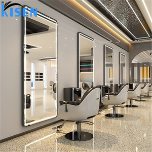 KISEN Stainless Steel Salon Display Cabinet Dressing <b>Table</b> And Storage Shelves Beauty With LED Light Makeup For Barber Shop Use - Product Image 5