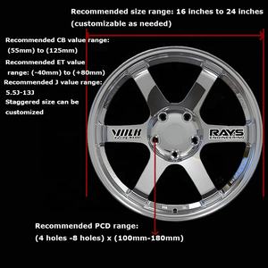 ZW ล้อปลอม <span class=keywords><strong>TE37</strong></span> JDM สีเงิน<span class=keywords><strong>5</strong></span>-LUG น้ำหนักเบาเป็นพิเศษ17 18 19นิ้วขอบ5X114.3สำหรับฮอนด้าซีวิคประเภท R FL5 FK8 - Product Image 2