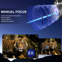 Binoculares de gafas de visión nocturna montados en la cabeza 4K para adultos Zoom digital infrarrojo 8X para caza, diversión al aire libre por la noche