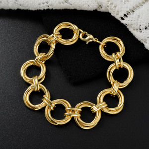 personnalisé fashion bracelets & <b>bangles</b> luxury twisted double interlocking circle link <b>men</b> women copper bracelets - Product Image 5