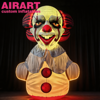 Clown aux cheveux roux, personnage d'horreur personnalisé, clown gonflable pour Halloween, décoration pour maison hantée