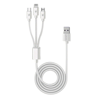Kabel Data USB Mini Portabel 3-in-1 Pengisi Daya Multi Ponsel 3 in 1 Kabel Pengisian Daya Super Cepat