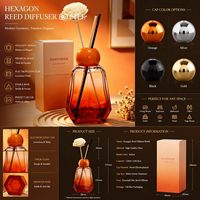 Diffuseur d'arômes en verre hexagonal géométrique minimaliste avec bouchon à vis pour chambre, bureau, décoration intérieure