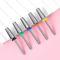 Fraise à ongles professionnelle 5 en 1 en carbure de tungstène de haute qualité avec logo personnalisé, 7MM, conique, Super Cut Mermaid 5XC, verte, pour lime électrique, rose