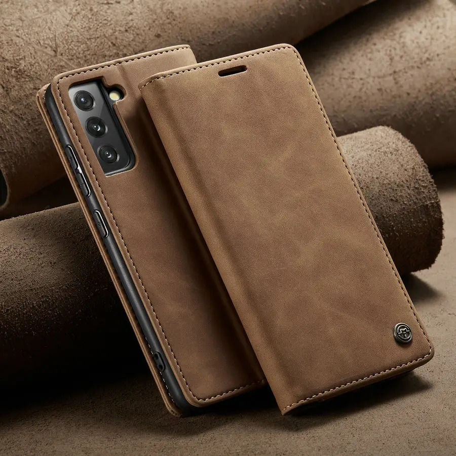 CaseMe Luxury Money Pouch for Samsung S22 Case Strong Magnetic Leather Flip Wallet Case for Galaxy S22 for Huawei P50 Pocket
