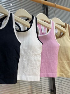 Ropa interior de entrenamiento Sujetador deportivo Tops Mujeres Almohadilla de pecho extraíble Fitness Classic Racerback Tank Top Gym Push up Running Yoga Vest - Product Image 5