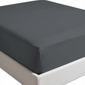 <b>Fitted</b> <b>Sheet</b> 100% Cotton Dark Grey German <b>Single</b> 90x200cm - Product Image 3