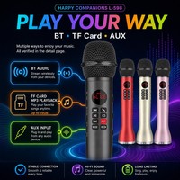 Microphone sans fil OEM L-598 avec moniteur/écran, microfono inalambrico profesional, système de haut-parleurs pour karaoké, studio
