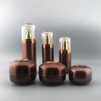 Ensemble de contenants cosmétiques en acrylique de luxe haut de gamme, vente en gros, distributeur à pompe transparent, étiquette adhésive