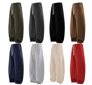Tessuto in pile YKH 430GSM oversize, pesante, personalizzato di alta qualità con logo personalizzato, pantaloni da uomo - Product Image 1