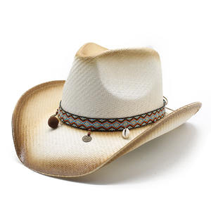 Sombrero de Paja Estilo Vaquero Color Rosa, Protección Solar, Unisex, Primavera Verano, 56-58CM, ZCM-44 - Product Image 2