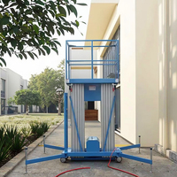 Plateforme élévatrice aérienne portable à double colonne de 200 kg de capacité, haute stabilité, avec système de descente d'urgence