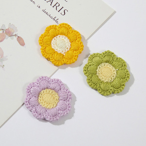 Parche de encaje bordado con flores de 3 cm en colores dulces, sin seda, para leggings y accesorios de sombrero para niños - Product Image 2