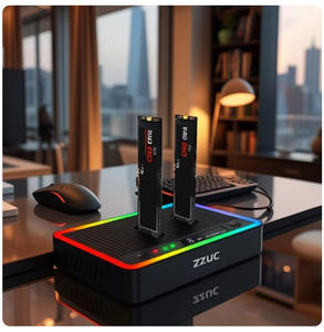 Station d'accueil SSD <span class=keywords><strong>Nvme</strong></span> haute vitesse Cloner USB C sans outil vers double baie hors ligne <span class=keywords><strong>M2</strong></span> Clone Duplicator Enclosure - Product Image 4