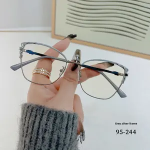 Occhiali fotocromatici Anti-luce blu, struttura in metallo a forma di <span class=keywords><strong>occhio</strong></span> di <span class=keywords><strong>gatto</strong></span>, fornitore di occhiali all'ingrosso, adatto a tutte le forme <span class=keywords><strong>del</strong></span> viso - Product Image 3