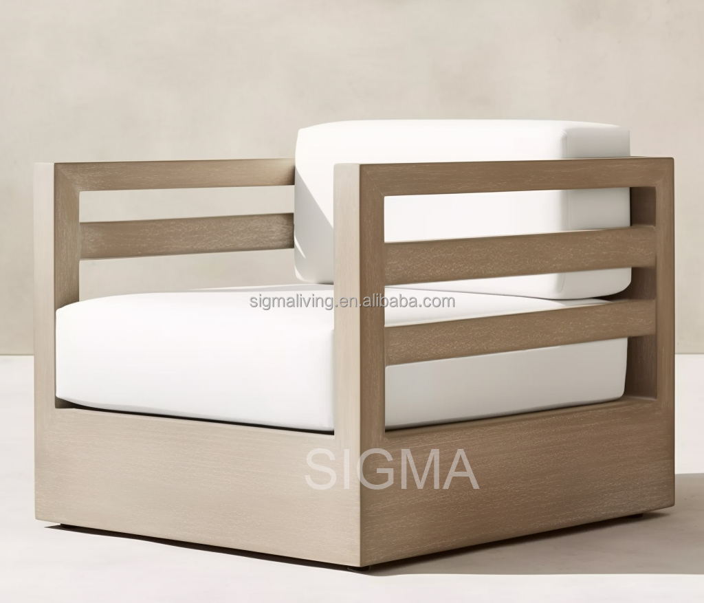 Custom Patio Luxury Outdoor All Weather Garden Sofa Set Solid Wooden Furniture Teak Sofa