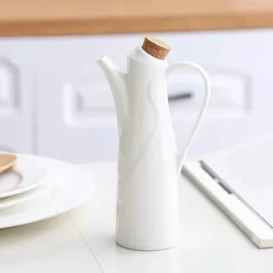 Nouvelle Bouteille d'Huile et de <span class=keywords><strong>Vinaigre</strong></span> en Porcelaine Blanche 2026, Distributeur d'Huile d'Olive en Céramique Moderne pour Cuisine, Contenants en Céramique - Product Image 2