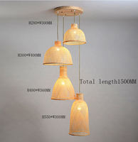 Lampe suspendue en bambou de style industriel rétro, personnalisable, de luxe, grande taille, pour restaurant, lustre en bambou tressé, lampe suspendue en bambou