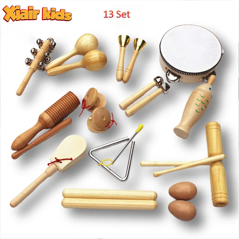 Xiair Educational Musical Instrument Toy Set Interest Development Early Education Music Toys Wooden Instrument Set