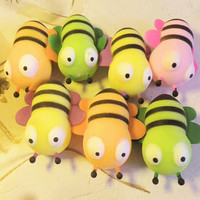RSVRA Jouet de décompression anti-stress en forme d'abeille, mignon et original, jouet de soulagement de stress pour animaux de compagnie, amusant, en forme de dessin animé, rebondissant, unisexe, pour les 5-14 ans