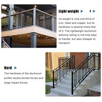 Système de garde-corps d'escalier extérieur moderne en alliage d'aluminium, résistant à la corrosion, pour porche et terrasse – Vente en gros