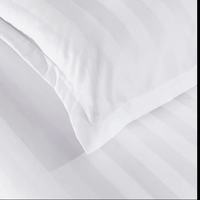 Ensemble de literie de luxe moderne tissé de couleur blanche, qualité hôtelière, rayures de 3 cm, 100% coton égyptien, draps de lit d'hôtel 4 pièces, BSCI Amfori