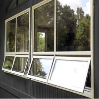 Nouveau design double fenêtre d'auvent en aluminium en verre trempé fenêtre suspendue verticale extérieure en aluminium